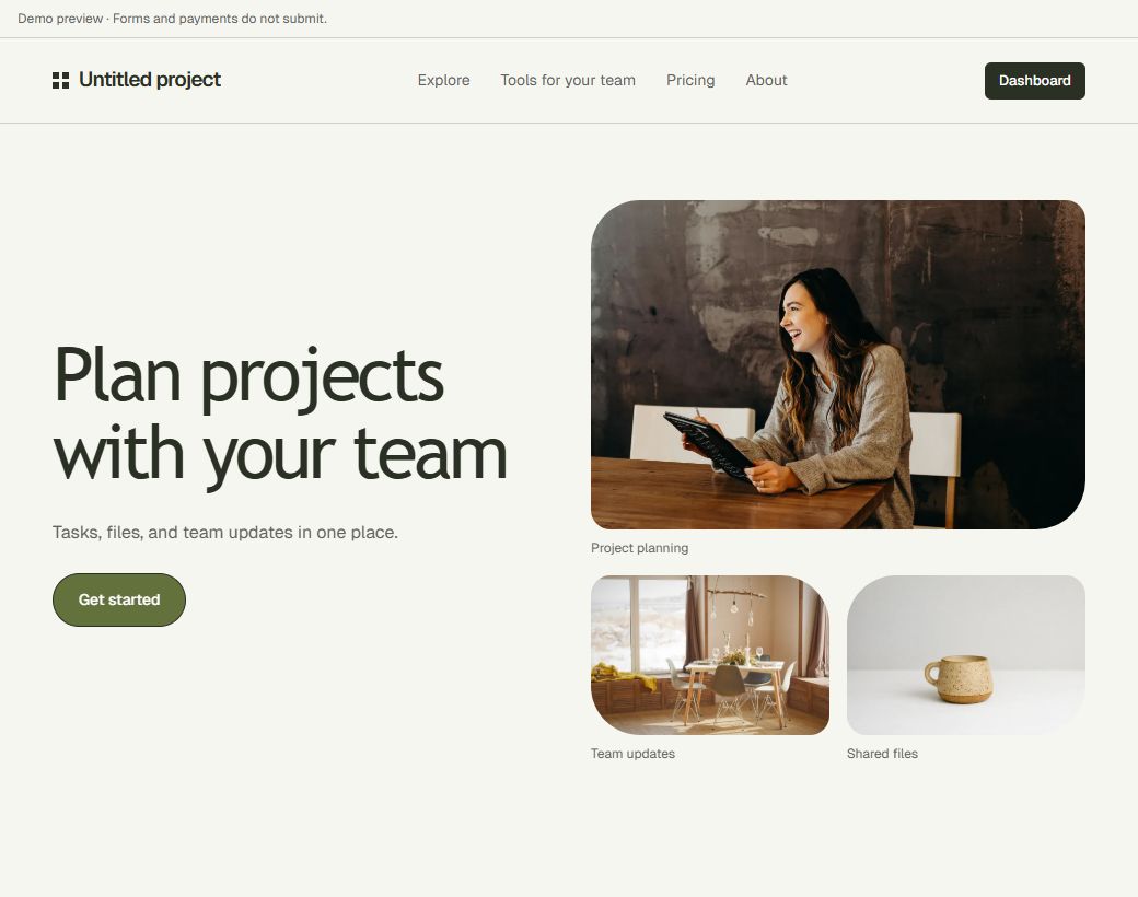 Organic modern website design with a split layout and Matcha palette